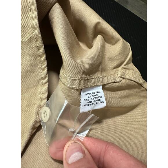 JW Hulme Mens Field Utility Shirt Button Up Longsleeve Tan Size Large - Picture 6 of 10